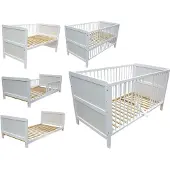 Micoland Kinderbed, juniorbed, bijzetbed, 140x70 cm, 3-in-1, wit