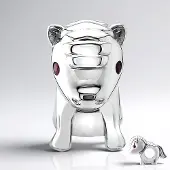 Cavill - Zilveren Hanger met Robijnen - 925 Sterling Zilver - Madagaskar Robijn 0,02 ct - Leeuwen Design - Uniek Zilveren Sieraad voor Dames