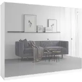Mzm24 Kledingkast met spiegel, Monza 6D, 240 cm, wit