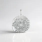 Cavill - Zilveren Hanger 925 Sterling Zilver Geplatineerd - Cambodjaanse Zirkoon 2,195 ct - Elegante Golvende Design - Luxe Sieraad