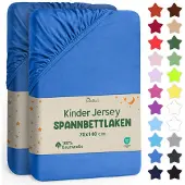 NatureMark Jersey hoeslaken hoeslaken, 100% katoen, 70x140cm (pak van 2), Koningsblauw