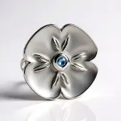 Cavill - Zilveren Aanhanger - 925 Sterling Zilver - Zwitsers-blauwe Topaas 0,04 ct - Elegante Bloemhanger - Rond Geslepen Edelsteen - 13,5 mm