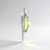 Cavill - Zilveren Hanger Geplatineerd - 925 Sterling Zilver - 2,636 ct Marquise Ouro Verde Kwarts - Moderne Elegante Dameshanger