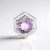 Cavill - Zilveren Hanger - 925 Sterling Zilver Geplatineerd - Lavendel Amethist 2,031 ct - Zeshoekig, Rond Briljant Geslepen - Luxe Sieraad