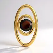 Cavill - 9K Geelgouden Hanger - 1,1 ct Mezezo Opaal Rond 8 mm - Elegant Minimalistisch Design - Kleurveranderend Rood Groen Zwart