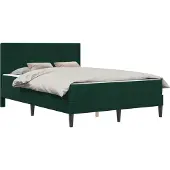 vidaXL Bedframe met matras Donkergroen 120 x 190 cm Fluweel