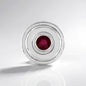 Cavill - Zilveren Hanger - 925 Sterling Zilver Geplatineerd - 1,113 ct Madagaskar Bemainty Robijn Rond - Elegante Dames Sieraad 19x19 mm