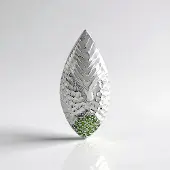 Cavill - Modern Elegante 925 Sterling Zilver Hanger - 27 Ronde Russische Diopsied Diopsiedstenen 0,463 ct - Groen 38x18 mm