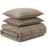 Sleeptime teddy dekbedovertrek onderkant microvezel Trim - donker taupe - 140x220