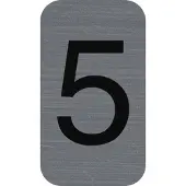Exacompta Zelfklevend plaatje in imitatie aluminium Cijfer 5 - 2,5x4,4 cm - Grijs - 67185E