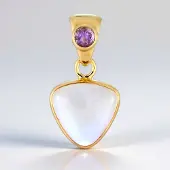 Cavill - Hanger 925 Sterling Zilver 4,2 ct Boliviaanse Ametrien Triljant & 0,2 ct Braziliaanse Amethist - Modern Luxe Sieraad