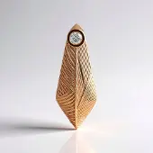 Cavill - Zilveren Hanger - 925 Sterling Zilver Rosé Verguld - Cambodjaanse Zirkoon 0,697 ct Rond Slijpsel - Moderne Geometrische Elegante Sieraden