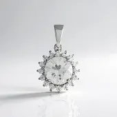 Cavill - Zilveren Hanger - 925 Sterling Zilver Geplatineerd - Cambodjaanse Zirkoon 1,94 ct - Rond Briljant - Elegant & Tijdloos