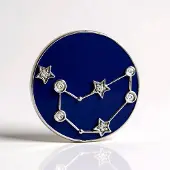 Cavill - Zilveren Monosono Hanger - 925 Sterling Zilver Geplatineerd - Cambodjaanse Zirkonia 0,133 ct - Rond Steenbok Design - Elegant - Diepblauw