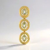 Cavill - Zilveren Hanger - 925 Sterling Zilver Verguld - 3 Braziliaanse Groene Amethisten 2,3 ct Ovaal Slijpsel - Elegante Monosono Collectie