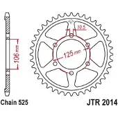 JT Sprockets 525 Jtr2014.46 Steel Achtertandwiel