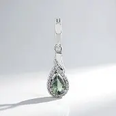 Cavill - Zilveren Hanger 925 Sterling Zilver Geplatineerd - 0,61 ct Peervorm Tanzaniet & 24 Zirkonen - Elegant & Tijdloos