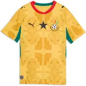 Puma Functioneel shirt 'Ghana 2026' mosterd / goudgeel / smaragd / zwart