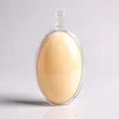 Cavill - Elegante zilveren hanger - 925 Sterling zilver met ovale parelmoer cabochon 20x12 mm - Licht perzik - Tijdloos sieraad dames