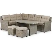 Intratuin 6-zits Diningset Wilson Grijs / Beige