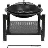 LUND Tuinhaard / Vuurkorf met Houtopslag 58 × 58 × 55 cm