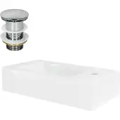 LuxeBath Wastafel incl. afvoerset zonder overloop 46x26x11 cm Wit keramiek ML-Design