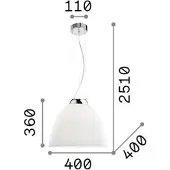Ideal Lux Firenze PT1, Goud, Wit, Slaapkamer, Eetkamer, Woonkamer, Kantoor, Werkkamer, Metaal, IP20, E27, 1 lamp