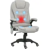 Vinsetto -Massage Bureaustoel-68x72x120cm-Polyester-Lichtgrijs