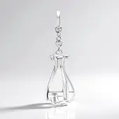 Cavill - Zilveren Hanger - 925 Sterling Zilver - Witte Kwarts 3.868 ct Braziliaans - Ovaal Dambord Slijpsel - Elegant Tijdloos Sieraad 38x12 mm