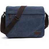 INF Messenger bag Crossbodytas van canvas en leer
