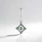 Cavill - Zilveren Hanger - 925 Sterling Zilver Geplatineerd - 0 144 ct Alexandriet Rond Geslepen uit India - Elegant Tijdloos Design 18x8 mm
