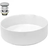 LuxeBath Wastafel 355x120 mm van keramiek incl. afvoerset zonder overloop