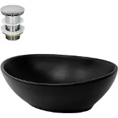 LuxeBath Wastafel 41x33,5x14,5 cm zwart keramiek ML-Design