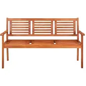vidaXL Tuinbank 3-zits met kussen 150 cm massief eucalyptushout