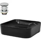 LuxeBath Wastafel 435 x 435 x 125 mm Vierkante keramiek Wit