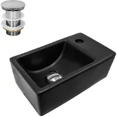 LuxeBath Wastafel 35,5x20,5x12,5 cm zwart keramiek ML-Design