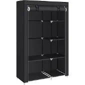 Songmics Kledingkast met open planken, Zwart