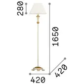 Ideal Lux DORA PT1, Goud, Geschikt voor slaapkamer, kinderkamer, eetkamer, woonkamer, Materiaal: metaal, hars, IP20, Veiligheidsklasse II, Fitting E27