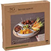 Secret De Gourmet Ronde 6-delige witte bamboe snackset