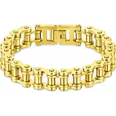 Mendes Heren armband Edelstaal Biker Chain Goudkleurig