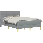 vidaXL Bedframe met matras met hoofdeinde Lichtgrijs 120 x 200 cm Stof