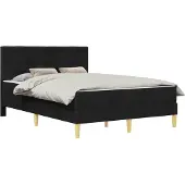 vidaXL Bedframe met matras met hoofdeinde Zwart 140 x 190 cm Stof