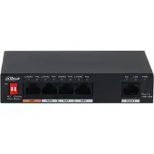 Dahua Schakelaar PFS3005-4ET-60-V2 Desktop/pedestal PoE-poorten 4 60 Watt DH-PFS3005-4ET-60-V2 (5 Havens), Netwerkschakelaar, Zwart
