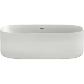 Xenz Fleur vrijstaand bad 180x80x60, sleuf overloop, klikwaste, mat wit