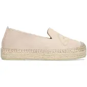 Manfield - Dames - Taupe suède espadrilles - Maat 42