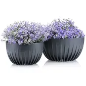 HowHomely Stripped Eco Serie - Bloempot - Rond - UV-bestendig - Weerbestendig