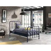 Huisenthuis.nl Eenpersoonsbed Jay Blauw - Metaal - Hoogte 110 cm