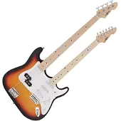 Gear4Music LA Double Neck Bass and Electric Guitar by Sunburst