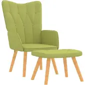vidaXL Relaxstoel met voetenbank stof groen