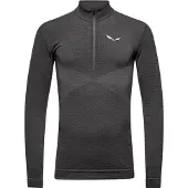 Salewa - Zebru Med Warm AMR Half Zip Tee - Merino-ondergoed S, grijs/zwart